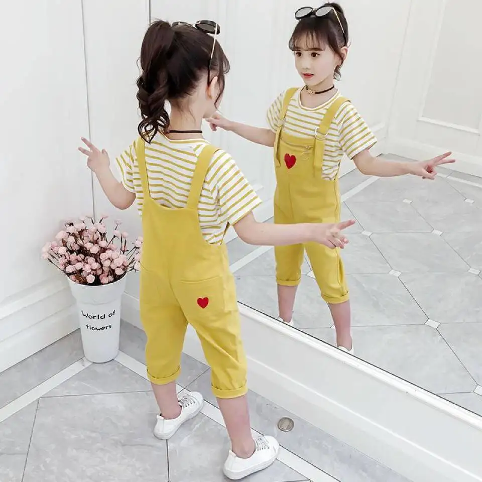 Kids Clothing Summer Girls Set Short Sleeve Tops +Bib Pants 2Pieces Outfits Children Clothes Girls Tracksuit For 3 4 6 8 10 12
Kids Clothing Summer Girls Set Short Sleeve Tops +Bib Pants 2Pieces Outfits Children Clothes Girls Tracksuit For 3 4 6 8 10 12