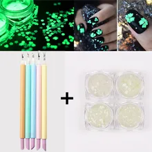 DIY Fluorescent Women Manicure Ultra-thin Random Color Glowing Luminous Nail Sequins Nail Polish Pen
DIY Fluorescent Women Manicure Ultra-thin Random Color Glowing Luminous Nail Sequins Nail Polish Pen