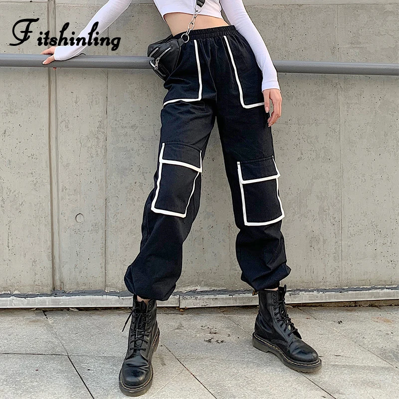 Fitshinling Casual Pockets Cargo Pants Women Athleisure 2020 Spring Black Joggers Workout Slim High Waist Trouser Female Clothes
Fitshinling Casual Pockets Cargo Pants Women Athleisure 2020 Spring Black Joggers Workout Slim High Waist Trouser Female Clothes
