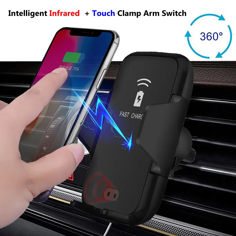 360° Wireless Charger Car Mount for Air Vent Mount Car Phone Holder Intelligent Infrared Fast Wireless Charging Suction Cup
360° Wireless Charger Car Mount for Air Vent Mount Car Phone Holder Intelligent Infrared Fast Wireless Charging Suction Cup