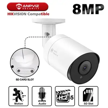 Hikvision Compatible Anpviz 4K 8MP POE IP Camera Bullet Outdoor/Indoor POE Security Camera Built-in Microphone Audio Onvif IP66
Hikvision Compatible Anpviz 4K 8MP POE IP Camera Bullet Outdoor/Indoor POE Security Camera Built-in Microphone Audio Onvif IP66