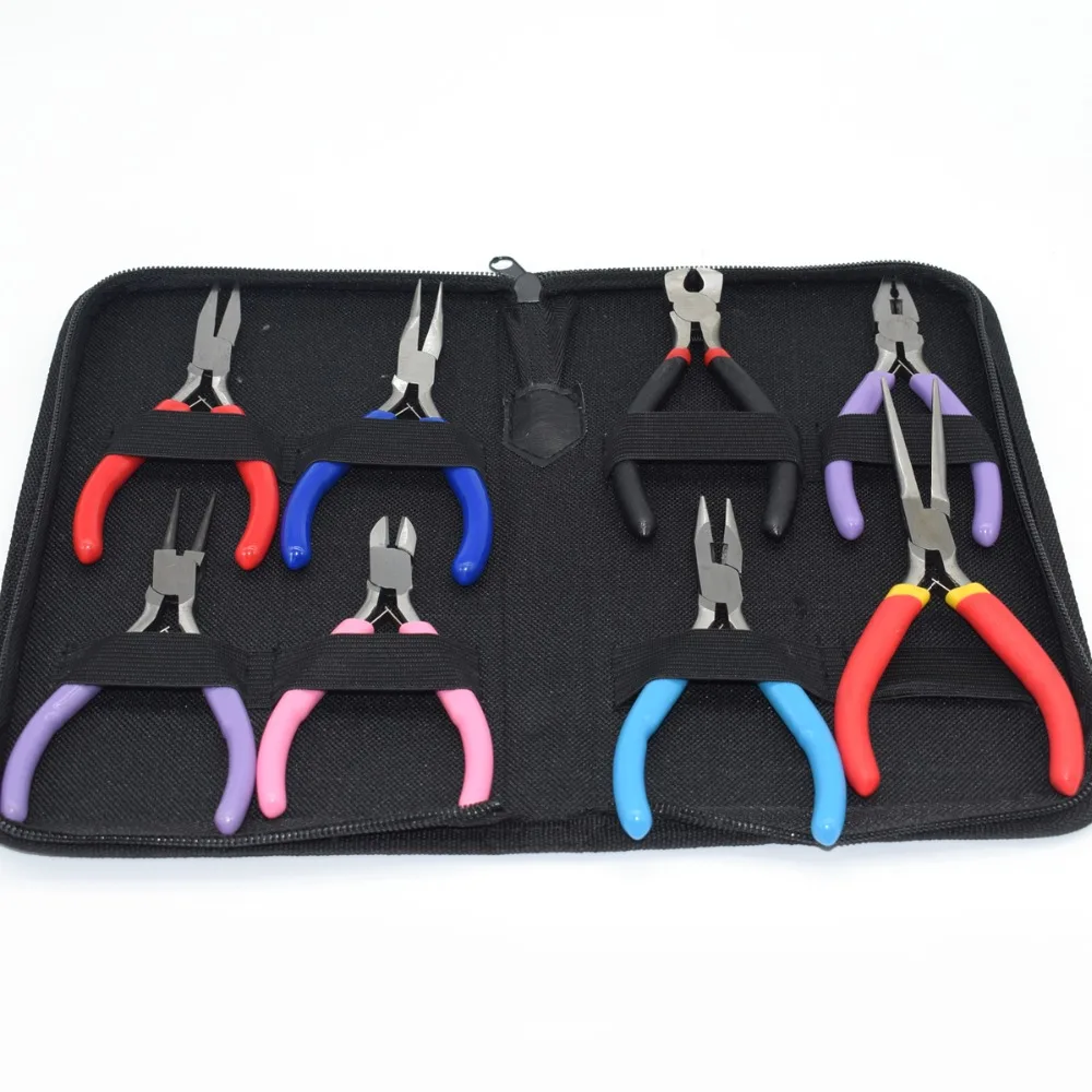 8PC/Set Jewelry Tools Steel Pliers For Beading Diy Making Hand Tool Black Package Round Nose/Wire-Cutter/ Side-Cutting Plier
8PC/Set Jewelry Tools Steel Pliers For Beading Diy Making Hand Tool Black Package Round Nose/Wire-Cutter/ Side-Cutting Plier