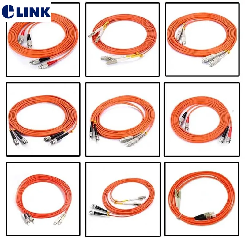 

fiber optic patch cord SC-SC-LC-LC-FC-FC-ST-ST 62.5/125um OM1 duplex 2.0mm 3.0mm optical fibre jumper ftth patch lead IL 0.3dB