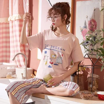 High Quality 100% Cotton Women Pajamas Sets Ladies Long Sleeved Knitted Cotton Simulation Sleepwear Female O-Neck Home Clothes
High Quality 100% Cotton Women Pajamas Sets Ladies Long Sleeved Knitted Cotton Simulation Sleepwear Female O-Neck Home Clothes