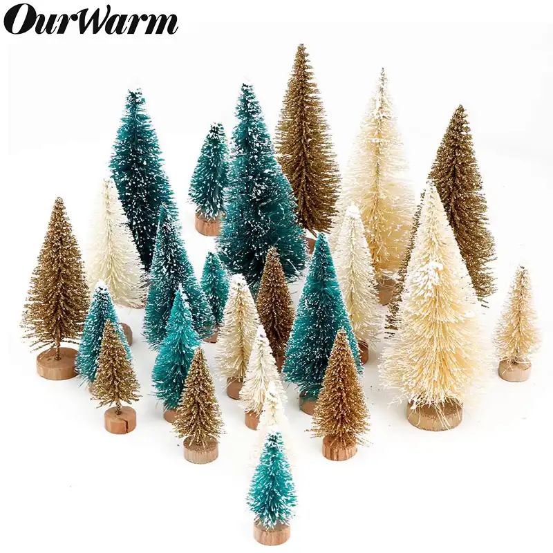 ourwarm 8pcs mini fake christmas tree decorations ornaments 3