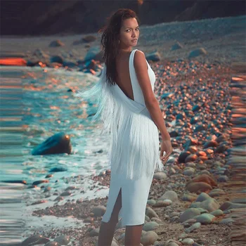 Celebrity Evening Party Club Tassel Bandage Dress Women Sexy Sleeveless V Neck Bodycon Vestido Summer White Dresses Withe Fringe
Celebrity Evening Party Club Tassel Bandage Dress Women Sexy Sleeveless V Neck Bodycon Vestido Summer White Dresses Withe Fringe