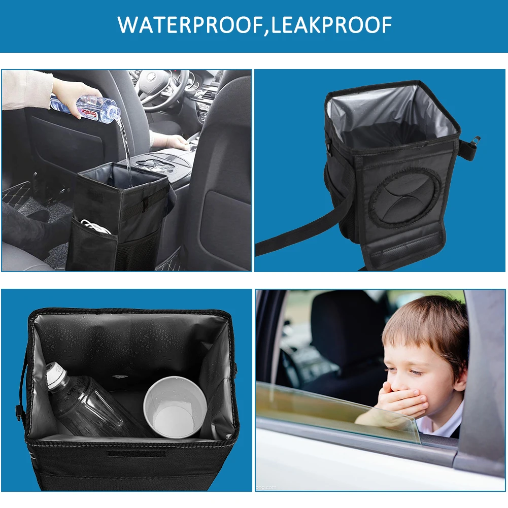 Car Waterproof Closeable Portable Universal Trash Can Bin Car Waterproof Closeable Portable Universal Trash Can Bin