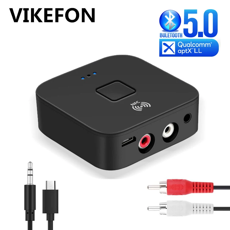 Приемник NFC Bluetooth 5 0 APTX LL 3 мм AUX RCA разъем беспроводной адаптер Автоматическое