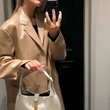 2021 Autumn PU Leather Jacket Y2k Women's Black Blazer Lady Casual Oversized Khaki Coat Temperament Commute High Street Jackets
2021 Autumn PU Leather Jacket Y2k Women's Black Blazer Lady Casual Oversized Khaki Coat Temperament Commute High Street Jackets