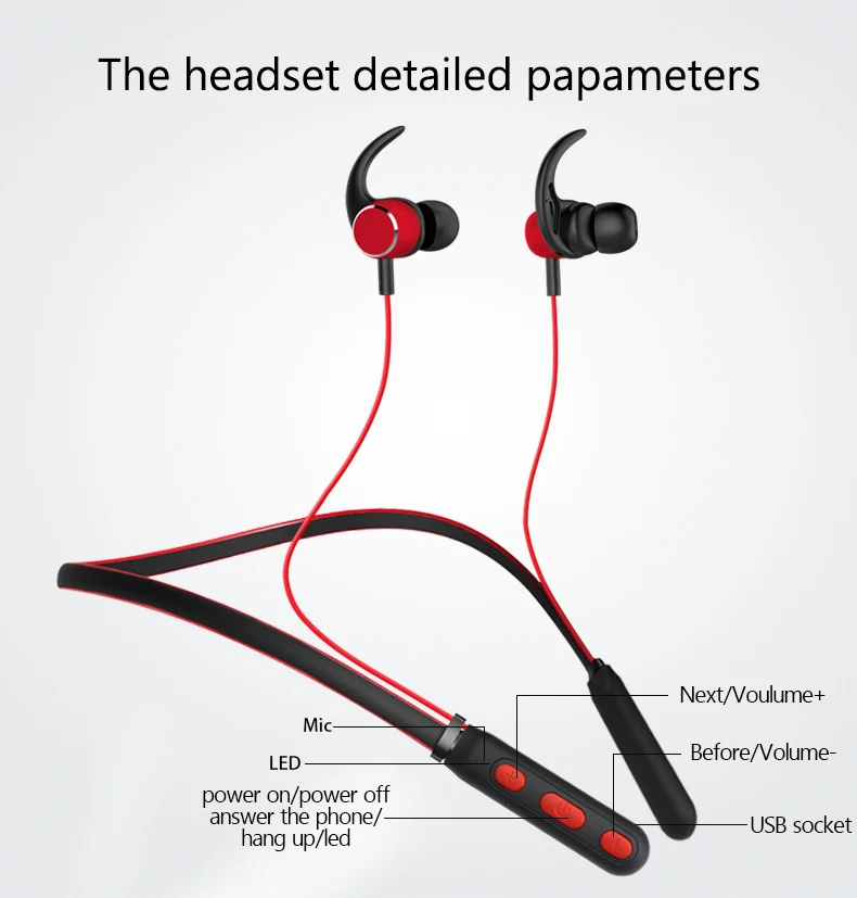 THDZ H01 Magnetic Sports Running Headset Stereo Music In-ear Earbuds Waterproof Sweatproof Neckband Magnetic Wireless earphones
THDZ H01 Magnetic Sports Running Headset Stereo Music In-ear Earbuds Waterproof Sweatproof Neckband Magnetic Wireless earphones