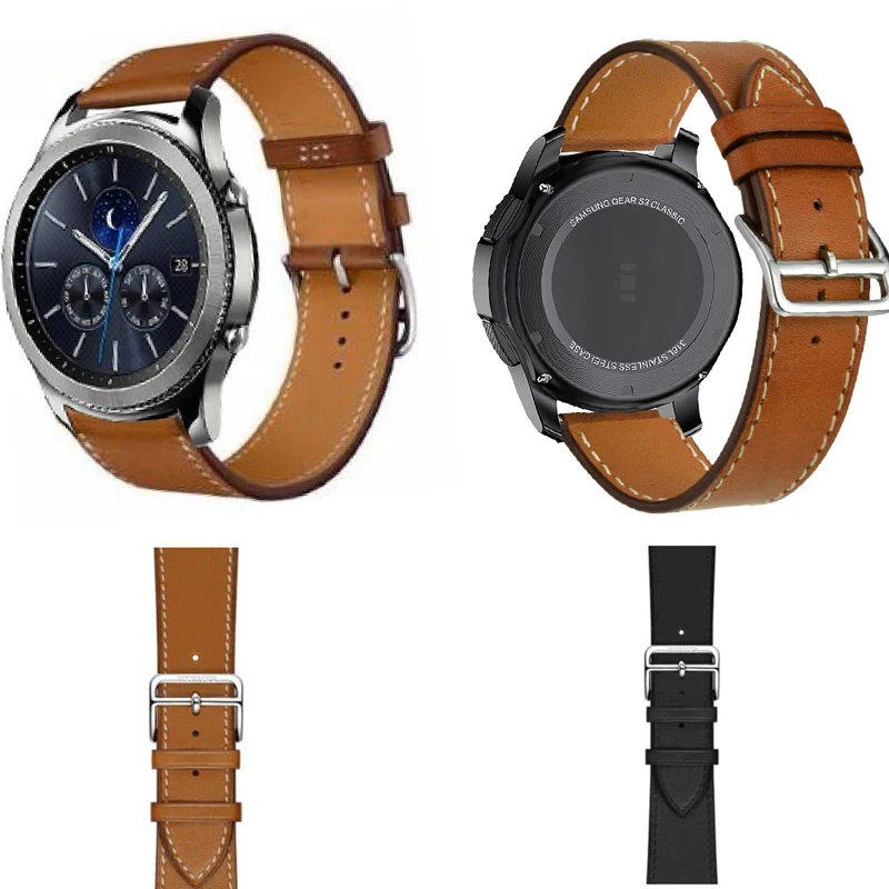 Ремешок amazfit 3 2 GTR pace для samsung s3 galaxy watch 46 мм huawei GT кожаный ремешок 22 | Наручные часы
