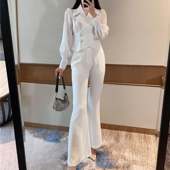 HIGH STREET Newest Fashion Runway 2020 Suit Set Women's Double Breasted Blouse Shirt Flare Pants SET
HIGH STREET Newest Fashion Runway 2020 Suit Set Women's Double Breasted Blouse Shirt Flare Pants SET
