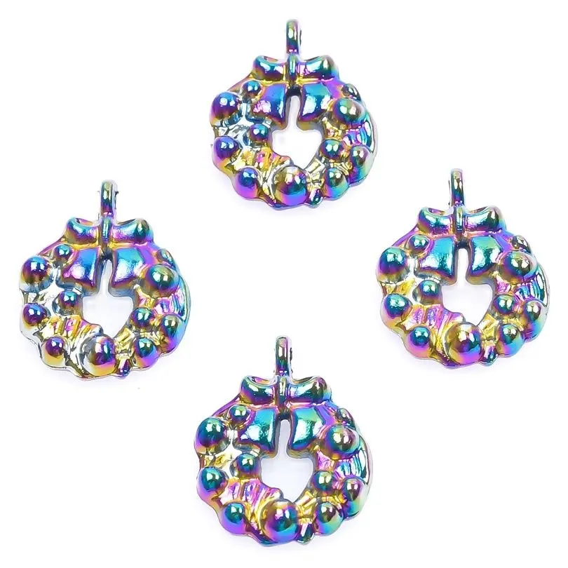 10PCS Rainbow Color Christmas Wreath Garland Pendant Alloy Charms Accessories For Jewelry Crafts DIY Metal Wholesale Bulk
10PCS Rainbow Color Christmas Wreath Garland Pendant Alloy Charms Accessories For Jewelry Crafts DIY Metal Wholesale Bulk