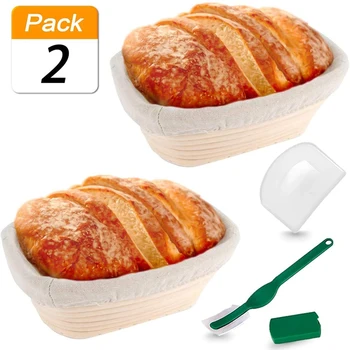 2Set 10 Inch Oval Bread Proofing Basket Includes Linen Liner Dough Scraper and Bread Lame Rising Dough Baking Bowl Gifts
2Set 10 Inch Oval Bread Proofing Basket Includes Linen Liner Dough Scraper and Bread Lame Rising Dough Baking Bowl Gifts