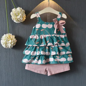 Girl Set Clothes Casual Summer Dress Baby Princess 1 Year Cotton Sleeveless Straps Floral Shirt Pink Short Pants Sundress Y312 
Girl Set Clothes Casual Summer Dress Baby Princess 1 Year Cotton Sleeveless Straps Floral Shirt Pink Short Pants Sundress Y312