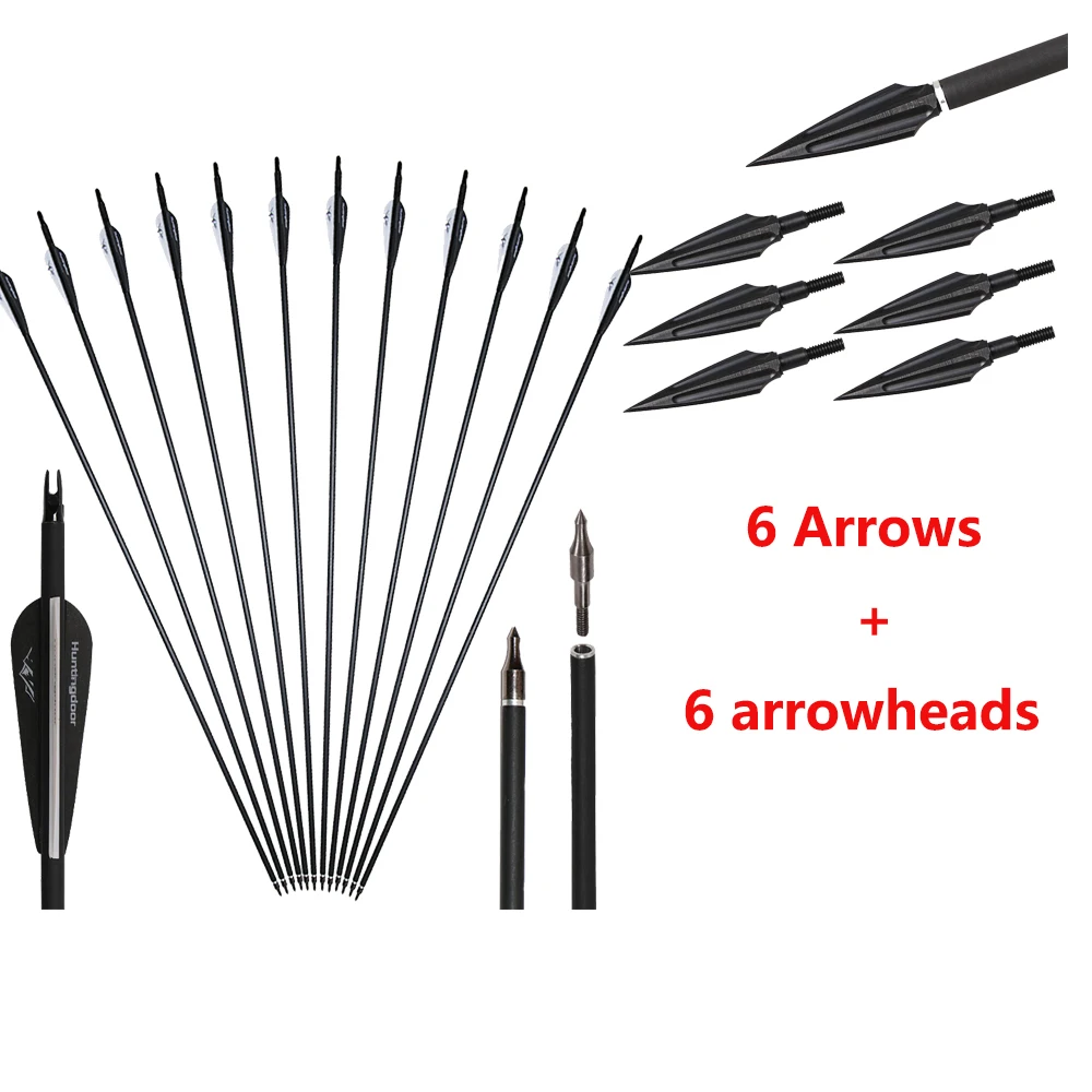 30 Inch Carbon Arrow Hunting Arrows with Removable Tips for Archery Compound & Recurve & Traditional Bow Practice Shooting
30 Inch Carbon Arrow Hunting Arrows with Removable Tips for Archery Compound & Recurve & Traditional Bow Practice Shooting