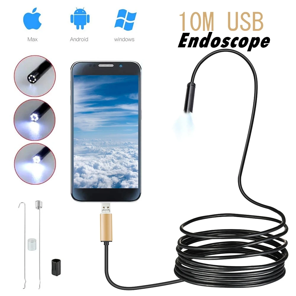 10M 5.5mm Endoscope Camera Inspection Borescope Flexible IP67 Waterproof USB Hose Inspection Camera for Android PC With 6LEDs
10M 5.5mm Endoscope Camera Inspection Borescope Flexible IP67 Waterproof USB Hose Inspection Camera for Android PC With 6LEDs