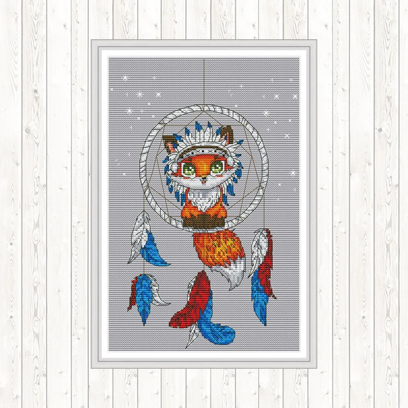 Вышивка крестиком Little Fox 14CT 11CT DMC хлопковая нить Счетный принт холст вышивка набор