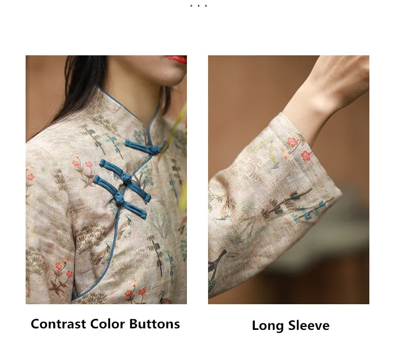 LZJN Long Sleeve Women Chinese Style Dress Stand Collar Vintage Cheongsam 2019 Winter Warm Fleece Qipao High Quality Dress (8)