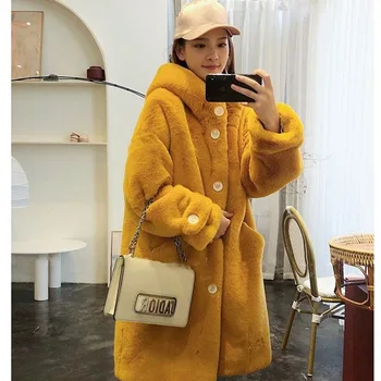 Oloey 2020 Winter Coat Woman Made Fur Mid-Length Lmitation Rabbit Fur Coat Casual Hooded Leather Coat Plus Size Women's Clothing
Oloey 2020 Winter Coat Woman Made Fur Mid-Length Lmitation Rabbit Fur Coat Casual Hooded Leather Coat Plus Size Women's Clothing