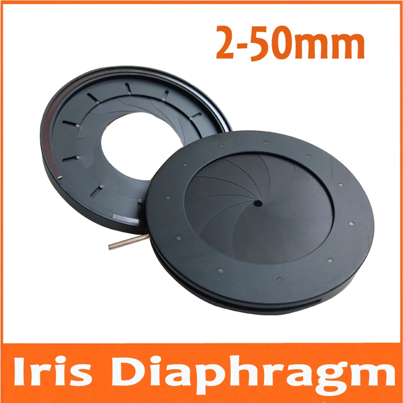 2-50mm Amplifying Diameter Zoom Optical Iris Diaphragm Aperture Condenser with 11 Blades for Digital Camera Microscope Adapter 
2-50mm Amplifying Diameter Zoom Optical Iris Diaphragm Aperture Condenser with 11 Blades for Digital Camera Microscope Adapter