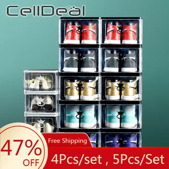4/5PCS Clear Plastic Shoe Storage Box Foldable Stackable Boxes Organize Dustproof Moistureproof Thicken Open Cover Shoe Box
4/5PCS Clear Plastic Shoe Storage Box Foldable Stackable Boxes Organize Dustproof Moistureproof Thicken Open Cover Shoe Box