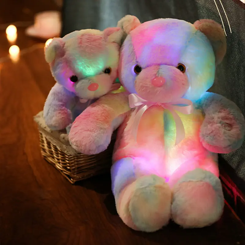

30/50cm New Creative Light Up LED Teddy Bear Stuffed Animals Plush Toy Colorful Glowing Christmas Gift Lovely Pillow