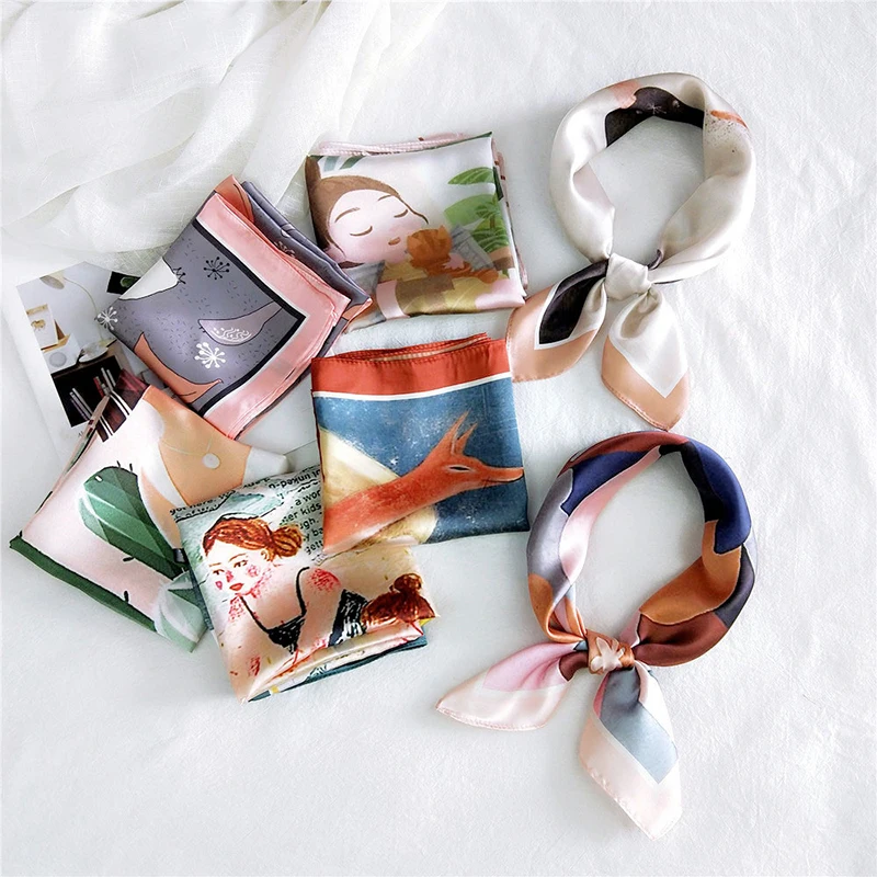 Square Scarves Bandana Neckerchief Head Neck Silk Scarf Hair Tie Band Silk Satin Hair Scarf Digital Printing Women Scarf 
Square Scarves Bandana Neckerchief Head Neck Silk Scarf Hair Tie Band Silk Satin Hair Scarf Digital Printing Women Scarf