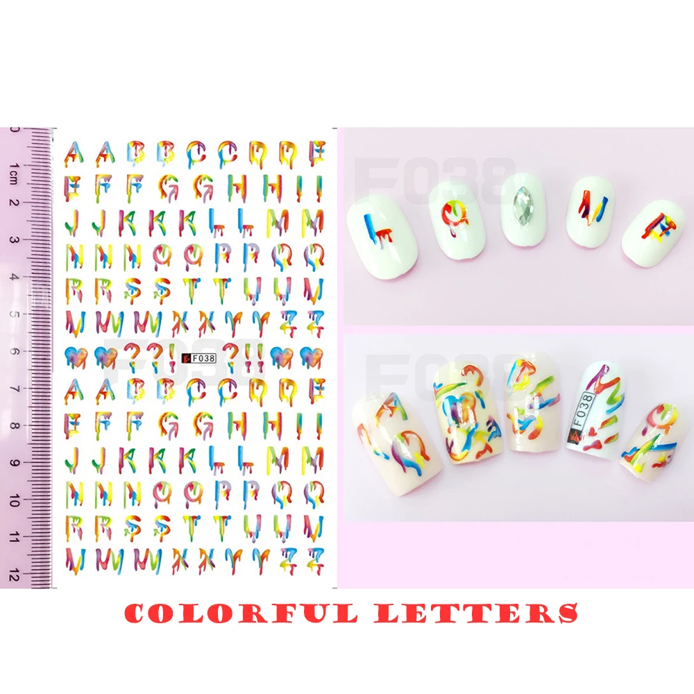 Newest Design Candy Colors Letter 3D Nail Sticker Colorful Alphabet Nail Decals Adhesive Manicure Tips Nail Art Decorations
Newest Design Candy Colors Letter 3D Nail Sticker Colorful Alphabet Nail Decals Adhesive Manicure Tips Nail Art Decorations