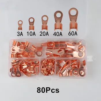 80pcs OT Copper Terminal Block Crimping Set Thickened Copper End Crimps Pressed Terminal Cable Connector 3 10 20 40 60A
80pcs OT Copper Terminal Block Crimping Set Thickened Copper End Crimps Pressed Terminal Cable Connector 3 10 20 40 60A