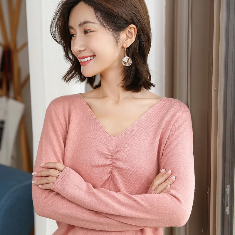 Sexy Deep V-Neck Women Sweaters And Pullovers 2019 Autumn Winter Female Solid Knitted Warm Jumper Slim Sweater
Sexy Deep V-Neck Women Sweaters And Pullovers 2019 Autumn Winter Female Solid Knitted Warm Jumper Slim Sweater