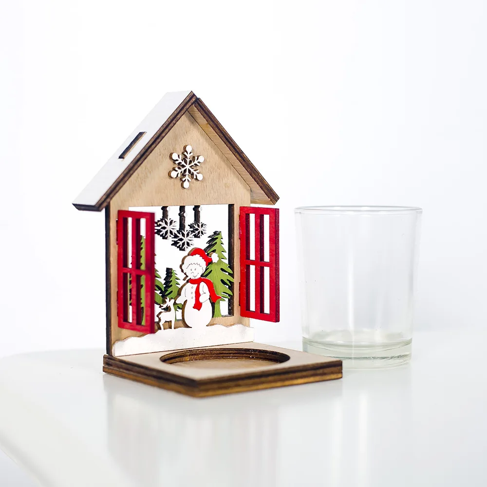 Christmas Decor Candle Holders Candlestick Wooden Stereo Cabin Candlestick Xmas Tree Elk Santa Decoration
Christmas Decor Candle Holders Candlestick Wooden Stereo Cabin Candlestick Xmas Tree Elk Santa Decoration