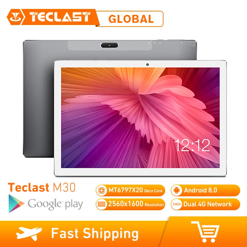 Teclast M30 Tablet PC 10.1 inch 4G Network Android 8.0 4GB RAM 128GB ROM MT6797 X27 Deca Core 2560*1600 7500mAh GPS Dual Wifi
Teclast M30 Tablet PC 10.1 inch 4G Network Android 8.0 4GB RAM 128GB ROM MT6797 X27 Deca Core 2560*1600 7500mAh GPS Dual Wifi