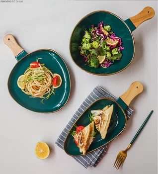 Green Phnom Penh Ceramic Plate Western Food Plate Fruit Salad Bowl Household Tableware Steak Plate Wooden Handle Porcelain Plate
Green Phnom Penh Ceramic Plate Western Food Plate Fruit Salad Bowl Household Tableware Steak Plate Wooden Handle Porcelain Plate