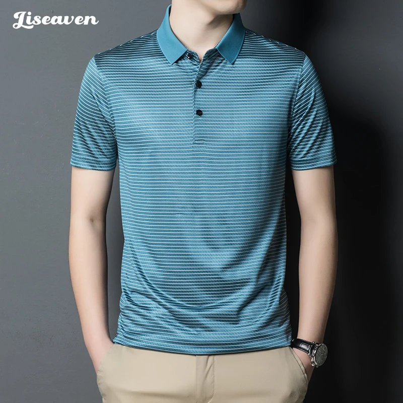 2021 Fashion Men's Turn-down Collar T-Shirts Casual Short Sleeve T-shirt Mens Striped Casual Tee Shirt Summer Clothing
2021 Fashion Men's Turn-down Collar T-Shirts Casual Short Sleeve T-shirt Mens Striped Casual Tee Shirt Summer Clothing
