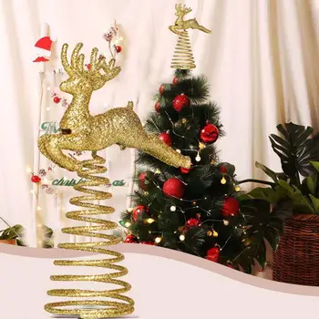 Elk Christmas Tree Top Ornament Topper Christmas Decoration Golden Sliver Elk Decoration 
Elk Christmas Tree Top Ornament Topper Christmas Decoration Golden Sliver Elk Decoration