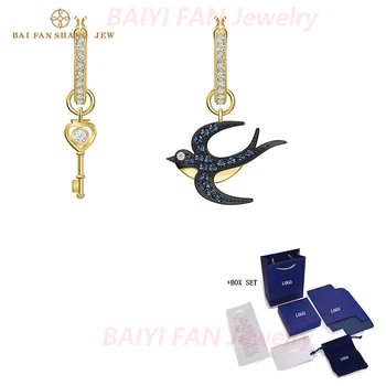 SWA TAROT MAGIC HOOP PIERCED EARRINGS Lucky Symbol Asymmetric Key And Swallow Decoration Crystal Women Jewelry Romance Gift
SWA TAROT MAGIC HOOP PIERCED EARRINGS Lucky Symbol Asymmetric Key And Swallow Decoration Crystal Women Jewelry Romance Gift