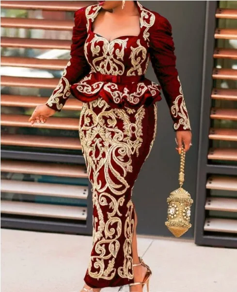 Vintage Red Floral Printed Long Dress Evening Party Elegant Split 2020 Bodycon Maxi Peplum Ruffles Bodycon Vestidos Retro Dress
Vintage Red Floral Printed Long Dress Evening Party Elegant Split 2020 Bodycon Maxi Peplum Ruffles Bodycon Vestidos Retro Dress