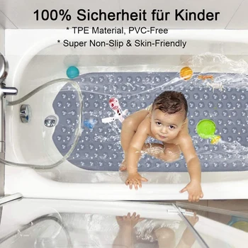Bathtub Mat TPe Anti-Slip Mat Bathtub Extra Long 100X40Cm Bath Mat Non-Slip with Suction Cups Gray
Bathtub Mat TPe Anti-Slip Mat Bathtub Extra Long 100X40Cm Bath Mat Non-Slip with Suction Cups Gray