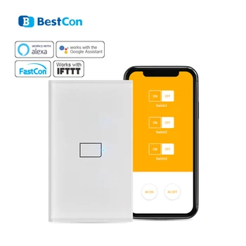BroadLink Bestcon TC2S-1gang US RF433 Wifi Wall Light Touch Switch works with Alexa and Google assistant For Smart Home
BroadLink Bestcon TC2S-1gang US RF433 Wifi Wall Light Touch Switch works with Alexa and Google assistant For Smart Home