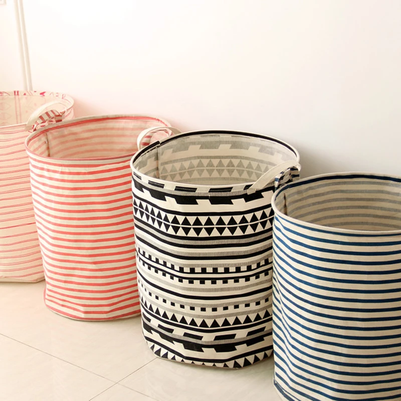 New Stripes Dirty Clothes Bucket Foldable Laundry Storage Basket For Bathroom Durable Toy Storage Basket With Handle For Home
New Stripes Dirty Clothes Bucket Foldable Laundry Storage Basket For Bathroom Durable Toy Storage Basket With Handle For Home