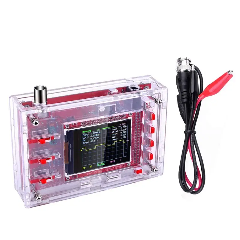 2.4" TFT Digital Oscilloscope Kit with Acrylic Case Cover Protective Shell for DSO138
2.4" TFT Digital Oscilloscope Kit with Acrylic Case Cover Protective Shell for DSO138