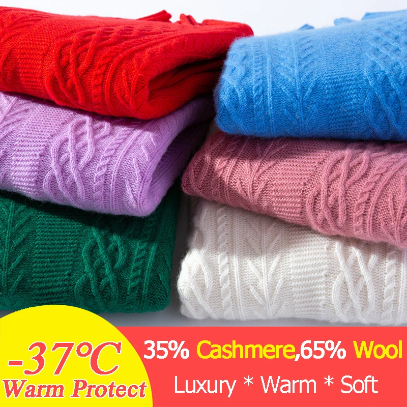 Goat Cashmere Real Sweater Women Warm Thick High Collar White Sweater Winter Long Sleeve Cables Turtleneck Twist Diamond Jumper
Goat Cashmere Real Sweater Women Warm Thick High Collar White Sweater Winter Long Sleeve Cables Turtleneck Twist Diamond Jumper