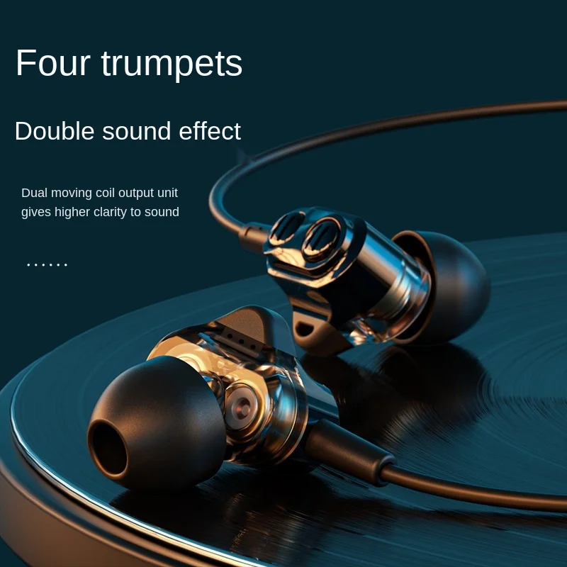 Quad Core Dual Dynamic Earphone Wired 3.5mm with Microphone Subwoofer Noise Reduction Waterproof Wire Controlled Earphone 
Quad Core Dual Dynamic Earphone Wired 3.5mm with Microphone Subwoofer Noise Reduction Waterproof Wire Controlled Earphone