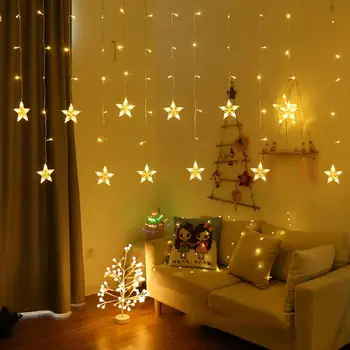 3m EU Plug LED Pentagram Shaped Curtain Light Fairy String Stars Light 8 Modes for Party Garden Decorative Lamp String
3m EU Plug LED Pentagram Shaped Curtain Light Fairy String Stars Light 8 Modes for Party Garden Decorative Lamp String