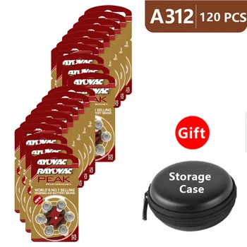 Hearing Aid Batteries Size 312 za Rayovac Peak Performance,Pack of 120,Brown Tab PR41 1.45V Type 312 Zinc Air Battery 
Hearing Aid Batteries Size 312 za Rayovac Peak Performance,Pack of 120,Brown Tab PR41 1.45V Type 312 Zinc Air Battery