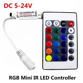 DC 5V 12V 24V 12A RGB IR Remote Mini Controller 24Keys LED Driver Dimmer For 5050/2835/3528/5730/5630/3014 RGB LED Strip Light
DC 5V 12V 24V 12A RGB IR Remote Mini Controller 24Keys LED Driver Dimmer For 5050/2835/3528/5730/5630/3014 RGB LED Strip Light
