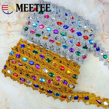 4meters Meetee 4.5cm New Polyester Acrylic Gem Diamond Lace Trim DIY Handmade Ethnic Clothing Accessories Decoration
4meters Meetee 4.5cm New Polyester Acrylic Gem Diamond Lace Trim DIY Handmade Ethnic Clothing Accessories Decoration