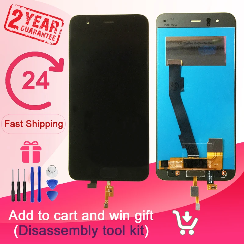 

5.15" For Xiaomi Mi 6 LCD Display+Touch Screen Digitizer Assembly 1920x1080 FHD With Fingerprint LCD Replacement Parts+Tool