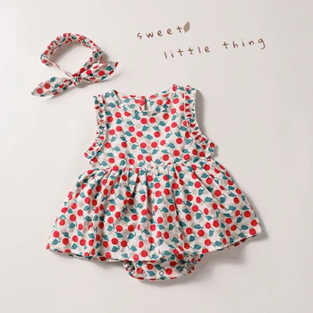 2020 Summer Baby Girls Clothes Brand New Rompers Clothing Fashion Cute Cherry Prints Kids Clothing + Hairband Toddler Girl Dress
2020 Summer Baby Girls Clothes Brand New Rompers Clothing Fashion Cute Cherry Prints Kids Clothing + Hairband Toddler Girl Dress